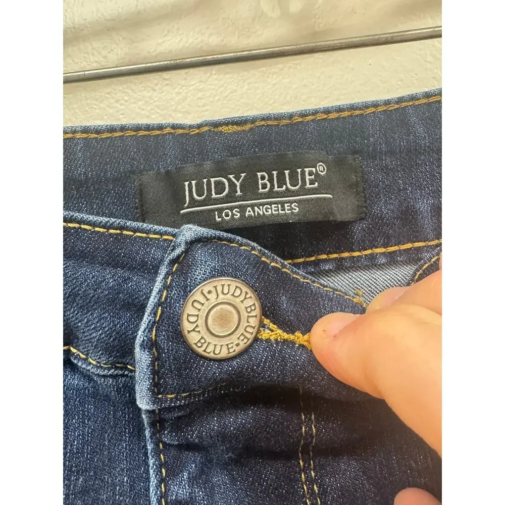 Judy Blue High Waist Tummy Control Stretch Dark Denim Shorts Plus Size 3X